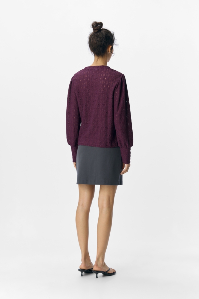 OBJLAILA L/S RE TOP NOOS 23046626 MAUVE WINE